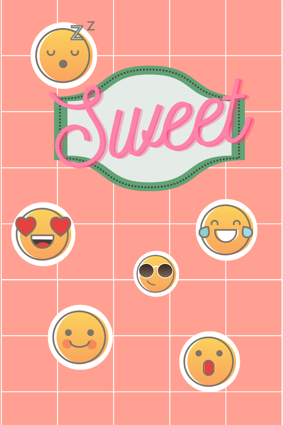 07. Rainbow emoji journal cover peach