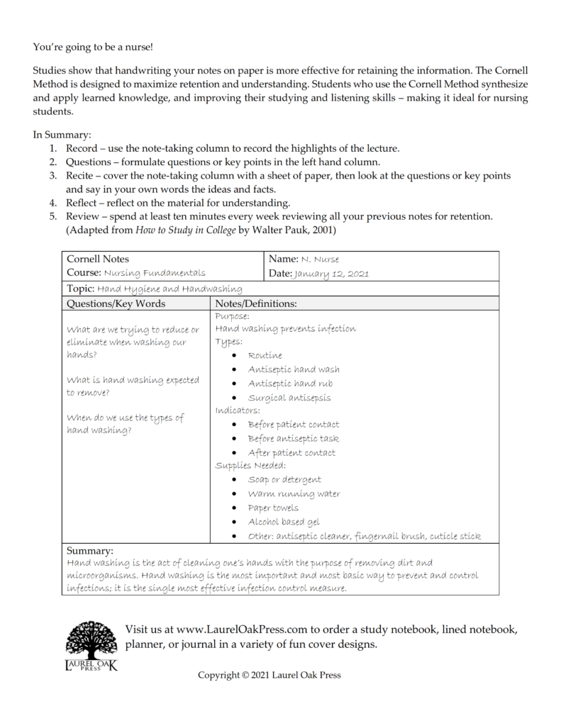 Cornell Notes free sample_001